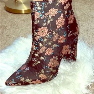 Black Brocade Boots